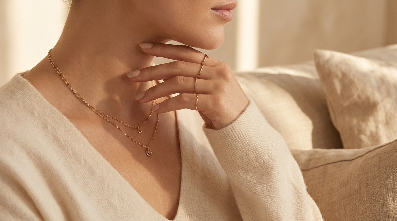 Gold jewelry worn every day